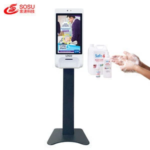 21.5&quot; hand sanitizer dispenser washing hand machine advertising kiosk advertising digital signage for public healthy use