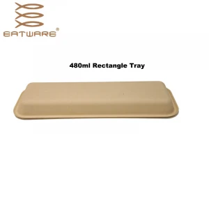 217ml Square Biosourced Raw Materials Plate Eco Restaurant Supplies Compartment Disposable Dinner Plates
