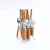 Import 24 piece hanging flatware set with rack,Dinner knife fork spoon stain cutlery set with PP plastic handle wood color from China