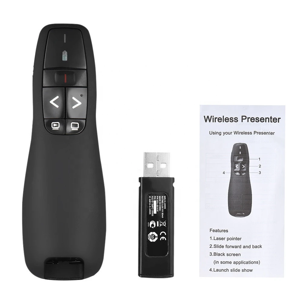 2.4GHz Wireless USB Powerpoint Presentation PPT Flip Pen Pointer Clicker Presenter Built-in receiver Red Light Remote Control