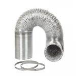 25ft Air Intake Helix Pipe Exhaust Inline Fan Filter CFM Flexible Clothe Dryer Vent Hose with 2 Tension Clamps HAVC Heat Duct