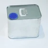 2L Square Silver Tin Cans with Plastic Stretch Lid used for Lubricant/Car Oil/Paint