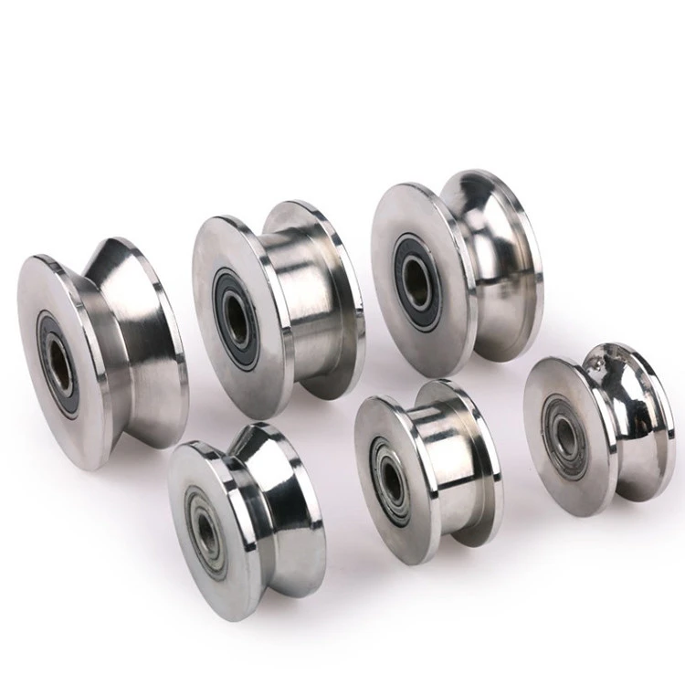 304 stainless steel H type groove pulley wheel with 48mm 68mm ball bearing
