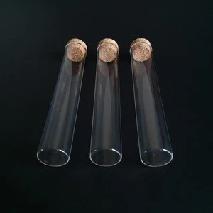 30x100mm Flat Bottom Glass Test Tubes with Cork Stoppers