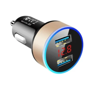 3.1A dual usb car charger display With LED Display Universal Mobile Phone Charger