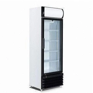 320L Single Glass Door Cooler Upright Beverage Showcase Display Freezer Supermarket Refrigerator Equipment