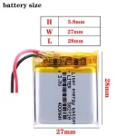 3.7V 582728 400mah Lithium Polymer Li-Po li ion Rechargeable Battery For smartwatch GPS PDA notebook