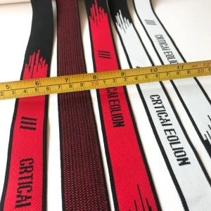 3cm flat knitting machine rib belt woven hemp base process letter ribbon/can be customized