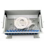 3U 96 Ports Rack Mount Drawer Type Grey Fiber Optic Patch Panel with SC/UPC Adaptor Pigtails and Splice Tray