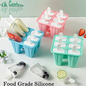4 6 Cavity Ice Cream Makers Reusable Homemade Popsicles Mould Silicone Ice Cream Molds