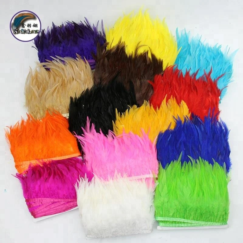 4-6 Inch(10-15 cm)Multi-Color Dyed Chicken Pure Color Feathers Trims Fringe With Sewing Crafts Costumes Decoration