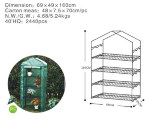 4-Tier Gardening Greenhouse Mini Garden Greenhouse for Planting Flowers Vegetable Plants
