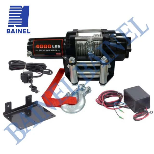 4000 lbs 12V/24V Electric Winch With Wire Cable  Water Resistant Remote Control ATV/UTV Suitable