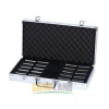 400PC 600PC Aluminum Poker Chip Case With Black Acrylic Chip Tray Inside