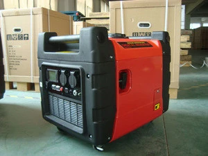 4.0Kva gasoline portable silent single phase AC output type alternator generator, 220V digital portable inverter generator