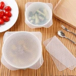 4Pcs/lot Reusable Silicone Wrap Food Fresh Keeping Wrap Seal Lid Cover Stretch Vacuum Food Wrap Kitchen Tools
