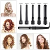 5 in 1 Professional Ceramic Curling Iron Interchangeable Hair Curler waver LED display Curling Wand roller With Clip
