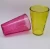 Import 500ml colored glass tumbler, embossed drinking glass with lid from China