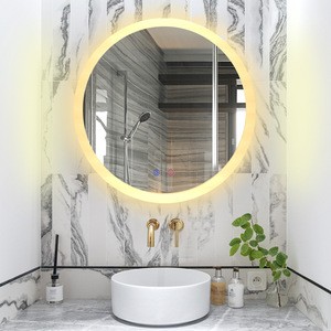 60cm 80cm 90cm 100cm 120cm Round Metal Chassis LED Light Wall Mount Bathroom Mirror