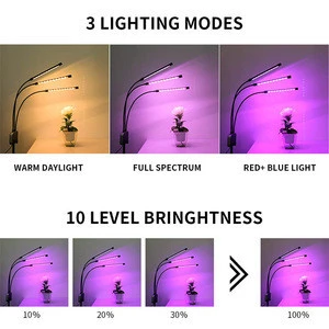 60W Full Spectrum Led 3 Head Divided Adjustable Goose Neck 1.2M Tripod Stand Plant Grow Light Lamp for Indoor Plants