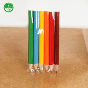 6pcs colorful pencil pack set/ Mini 8.8cm length 3.5 inch 6 colored pencil set for kids promotional gifts
