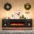 Import 80-Inch Modern TV Stand with 50-Inch Electric Fireplace Black Panel Style Living Room Furniture for TVs up to 90" from China