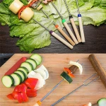 8PCS Smores Skewers Telescoping Forks 32 inch with Portable Bag for Hot Dog Campfire Camping Stove BBQ Tools