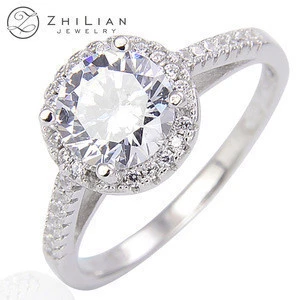 925 finger sterling silver women diamond engagement wedding ring