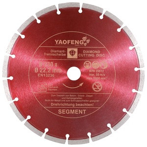 9inch 230mm diamond cutting  disc Premium Segmented Diamond Saw Blade For Concrete Field Stone Masonry Materials