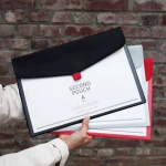 A4 Letter Size Portable File Folder Organizer Simple Document Bag PVC Document Holder File Pocket