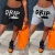 Import ABgirl 2021 summer DRIP letter print cotton casual sports short pants gray fashion new ladies outfit clothing women pants from China