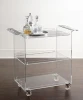 acrylic serving tray trolley hotel lucite trolley
