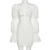 ADYABY 2020  White Long Sleeve Ladies Fashion Dress Low-cut Backless Sexy Tight Ruched Casual Dresses