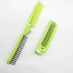  China folding hair brush for travel plastic foldable comb