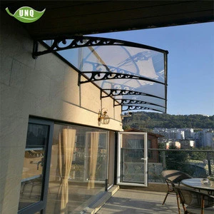 aluminium frame front window door canopy and polycarbonate canopy awning for sun protection