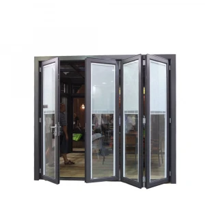 Aluminium thermal break sliding casement door bi folding accordion glass exterior door