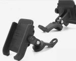Aluminum alloy MOTOWOLF Motorcycle Mobile Phone Holder 360 Rotation Bike Phone Mount Mirror Extension Bracket black