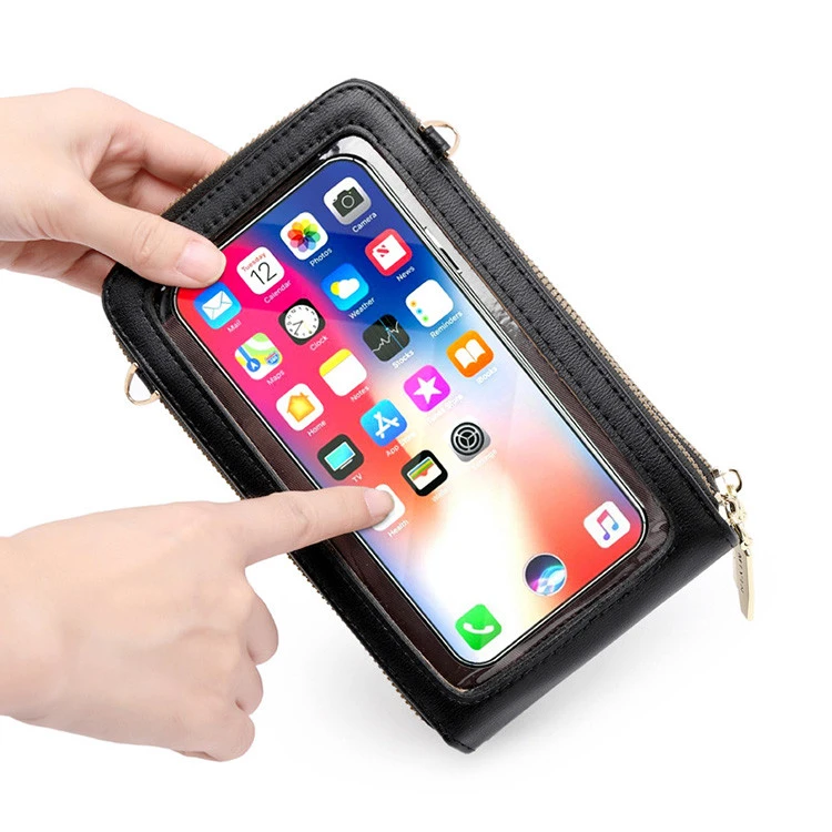 Amazon hot sale custom fashion phone bags women touch screen moblie phone bag handytasch