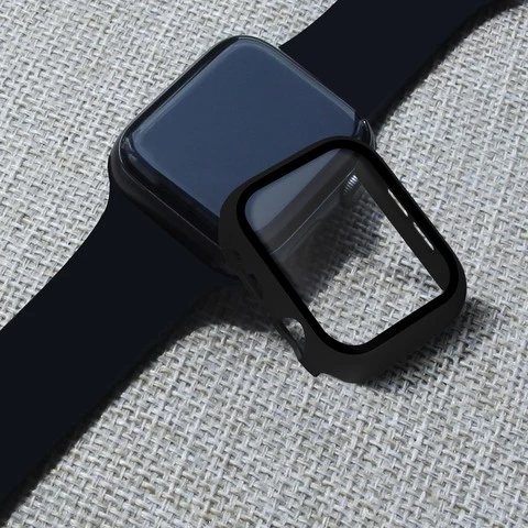 Amazon Hot Sale glass screen Protector Watch Case for Apple Watch PC edge Cover Case+glass