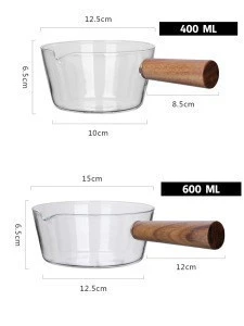 Amazon hot sell wood handle for pyrex cooking glass pot