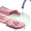 Amazon Hot Selling Household Kitchen Brush Cleaning Glove Magic Silicone Dishwashing Gloves