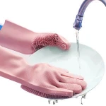 Amazon Hot Selling Household Kitchen Brush Cleaning Glove Magic Silicone Dishwashing Gloves