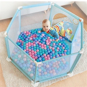Amazon Wholesale Hexagonal Folding Baby Playpen Yard Kids Play Fence for Toddlers