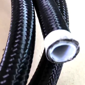 AN4 line 304 ss wire nylon braided  auto motorcycle high pressure hydraulic  hose assembly PTFE AN4 oil cooler hose AN4 line