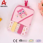 Animal cartoon design baby kids hooded bamboo bath towel