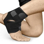 Ankle Support Brace Compression Sleeve with Adjustable Straps
