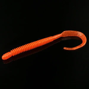 Artificial Fishing Soft Lure Bait Grub14.5cm 6g Screw Thread Single Long Curly Tail Worm