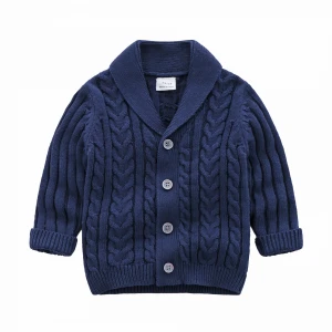 Autumn Winter Warm thick Knitted Kids button Pullover Sweater baby Sweater Cardigan