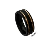 Azorde Jewelry black Tungsten steel ring 8MM Blue Mens Wedding Bands gold thin line