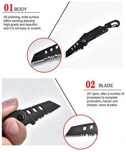 B-2 Bomber Nano Blade Tactical Pocket Knife With Keyring EDC Multitool Swiss Military Steel Survival Gear For Outdoor Camping